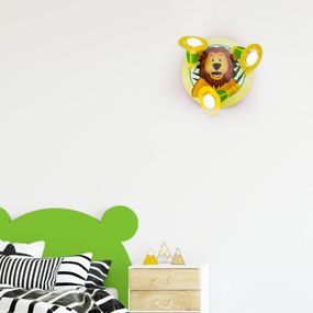 Elobra Nástenné svietidlo Lev pre detskú izbu, Detská izba, drevo, plast, E14, 40W, K: 20cm