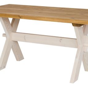 Drevený sedliacky stôl 100x200cm mes 16 - k17 biely vosk