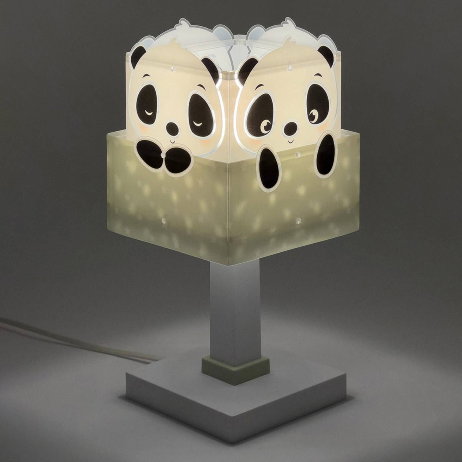 Dalber Panda stolová lampa do detskej izby, zelená, Detská izba, plast, E14, 40W, P: 13.5 cm, L: 13.5 cm, K: 30cm