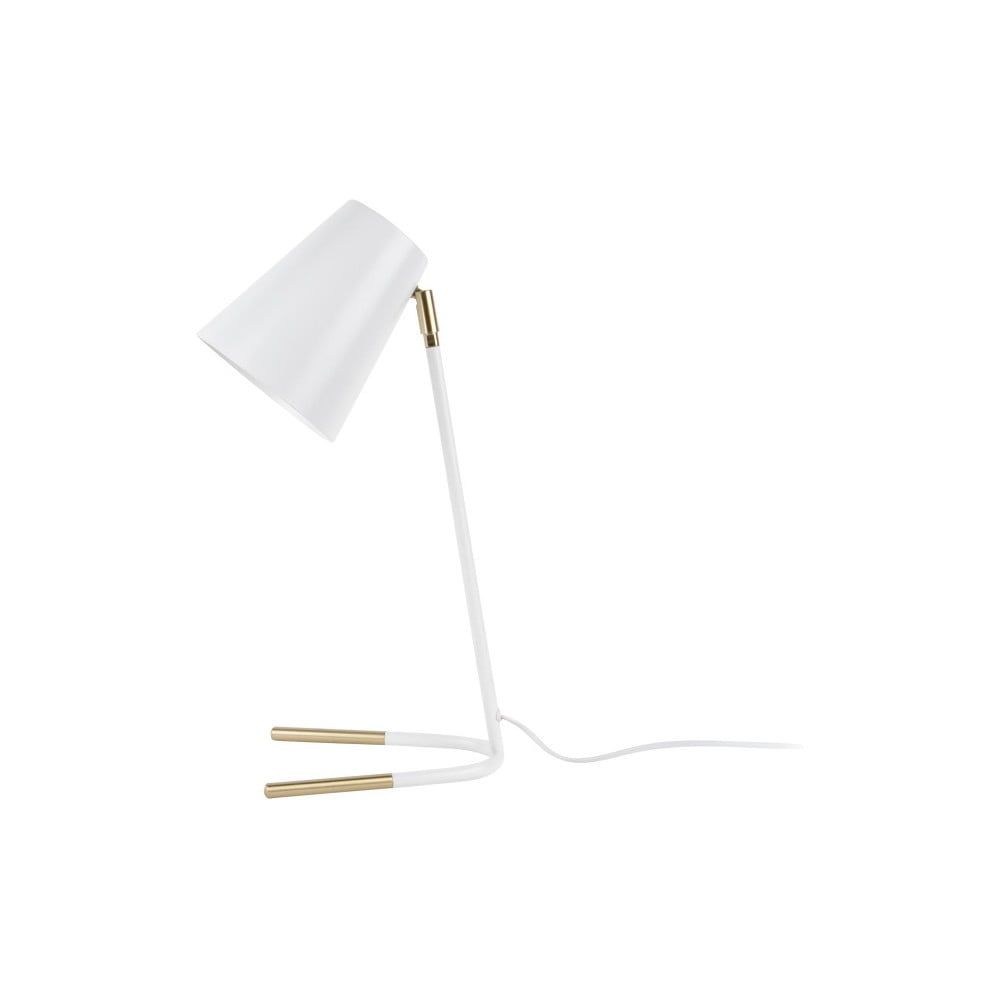 Biela stolová lampa s detailmi v zlatej farbe Leitmotiv Noble