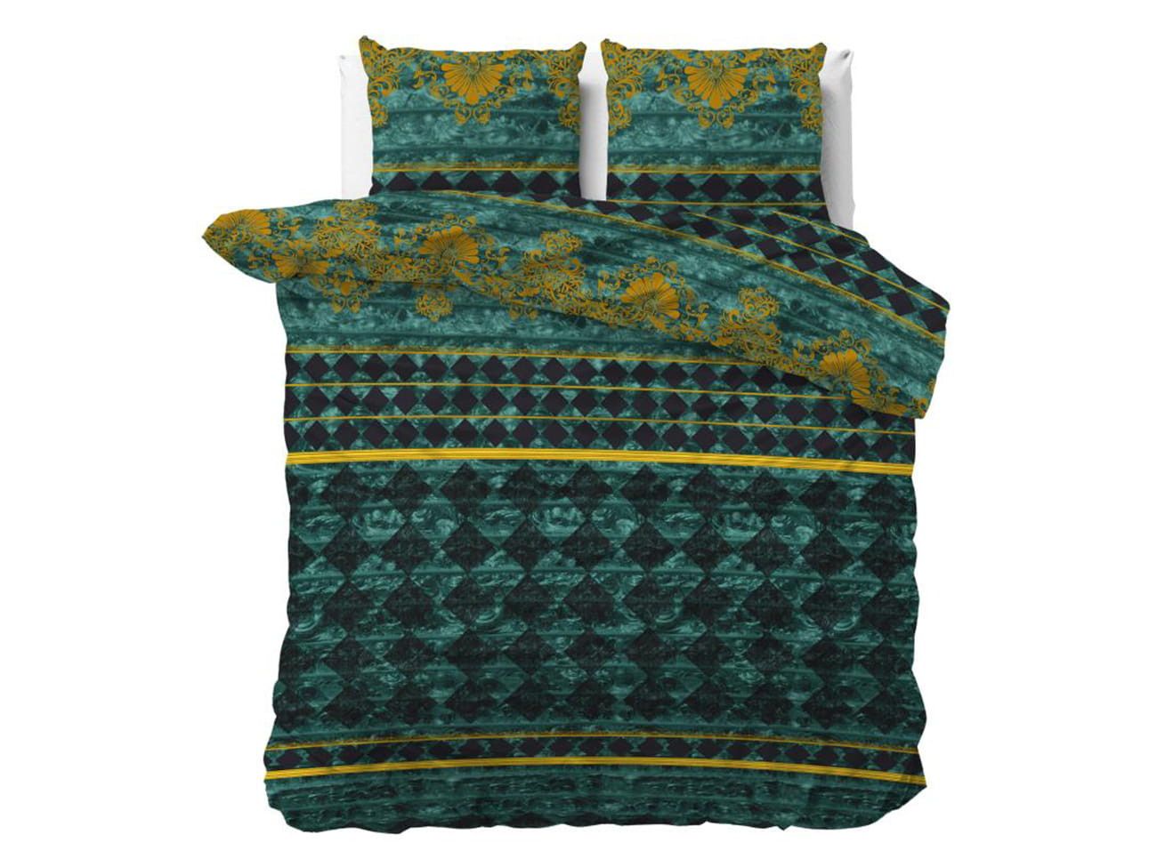 DomTextilu Smaragdovo zelené bavlnené posteľné obliečky s ornmentami 220 x 240 cm 37015