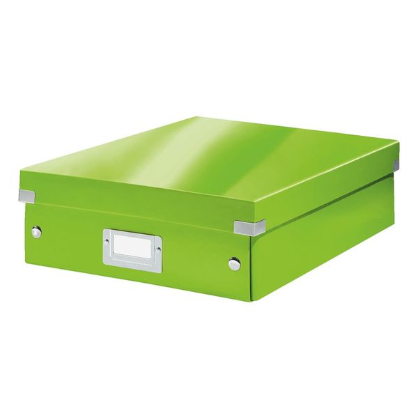 Zelený kartónový úložný box s vekom 28x37x10 cm Click&Store – Leitz