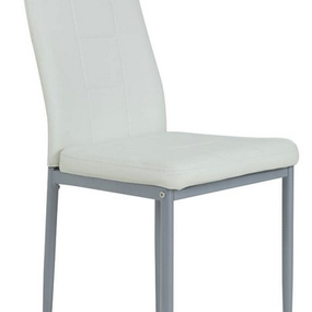 Jedálenská stolička Kim, biela ekokoža