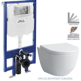 JIKA predstenový inštalačný 8 cm systém bez tlačidla + WC LAUFEN PRO RIMLESS + SEDADLO H894652 X LP1