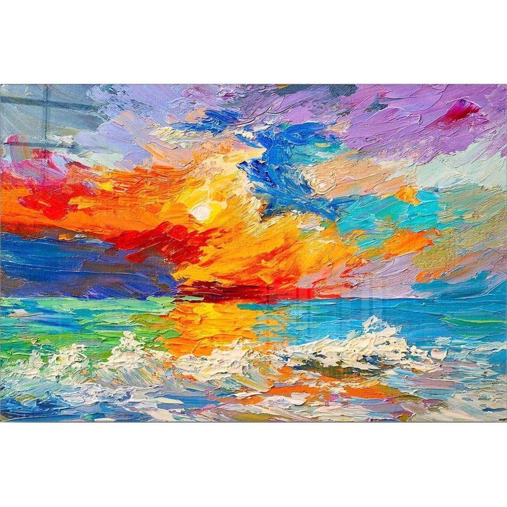 Sklenený obraz 100x70 cm Abstract Sunset - Wallity