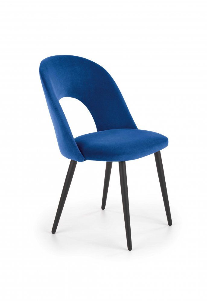Jedálenská stolička K384 zamat / čierna Halmar Modrá