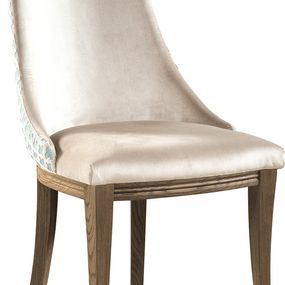 Jedálenská stolička Krzeslo U1 - svetlohnedá / mentolový vzor / dub Como