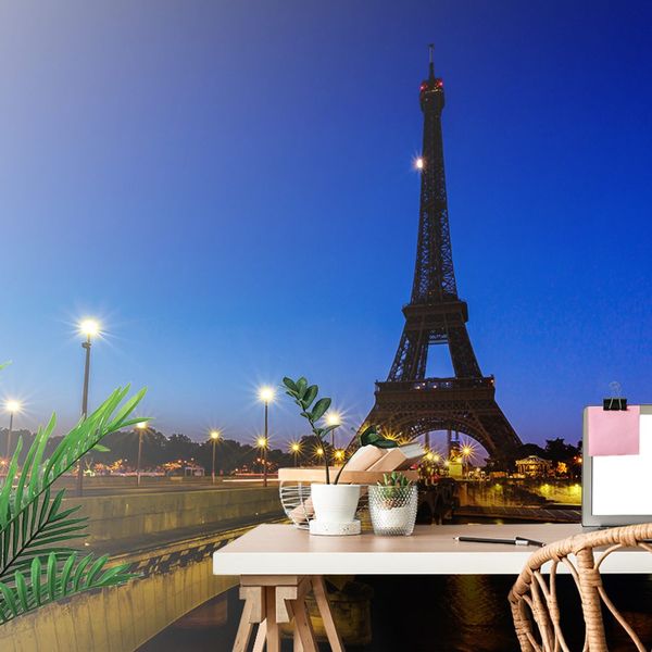 Samolepiaca fototapeta Eiffelova veža v noci - 300x200