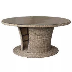 DEOKORK Ratanový stôl jedálenský BORNEO LUXURY priemer 160 cm (hnedá)