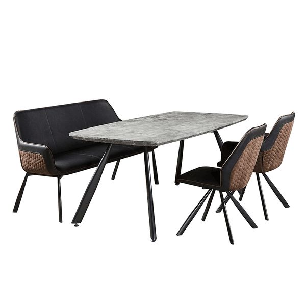 Jedálenský stôl Adelon - betón / čierna