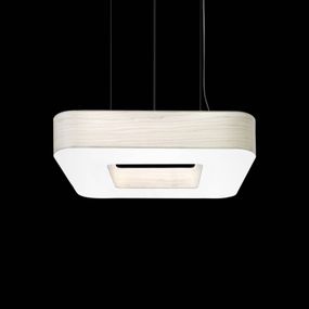 LZF LamPS Cuad závesné LED 0-10V stmievateľné, slonovina, Obývacia izba / jedáleň, drevená dyha, plast, kov, 50W, P: 70 cm, L: 70 cm, K: 12cm