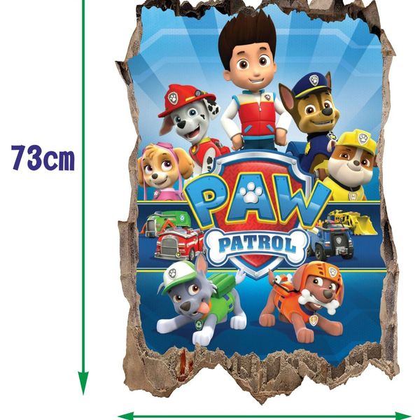 DomTextilu Nálepka na stenu Paw Patrol 3D 47x73cm  41791 