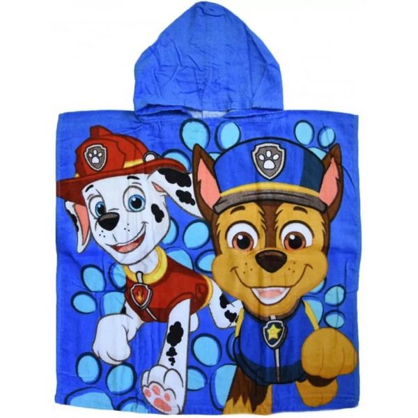 Setino · Detské / chlapčenské plážové pončo / osuška s kapucňou Tlapková patrola - Paw Patrol - 100% bavlna - 55 x 110 cm