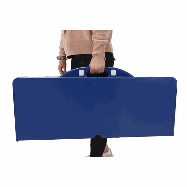 Kempingový skladací kufríkový set, 4-miestny, modrý, HORT