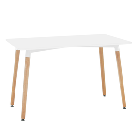 KONDELA Jedálenský stôl, biela/buk, 120x70 cm, DIDIER 4 NEW