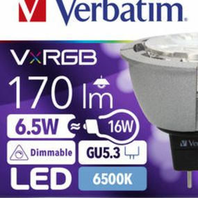 Verbatim LED, VxRGB NSeries MR16 GU5.3 6.5W 6500K CW 170LM 25 Degree DIM 52500