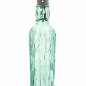 Kinekus Fľaša sklenená 500ml, s patentným uzáverom, okrúhla, mix dizajnov