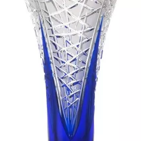 Krištáľová váza Flowerbud, farba modrá, výška 255 mm