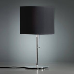 TECNOLUMEN Walter Schnepel, stolná lampa antracit, Obývacia izba / jedáleň, poniklovaný kov, ľan, plast, E27, 75W, L: 30 cm, K: 54cm