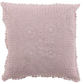 Fialkový bavlnený vankúš s čipkou Lace violet - 42*12*42cm