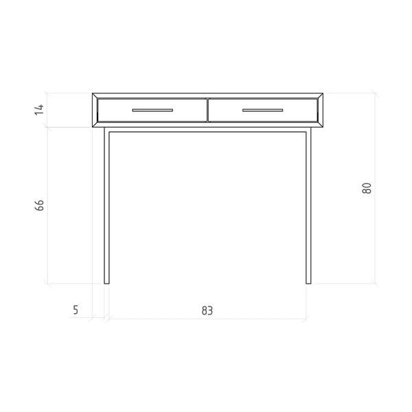 Toaletný stolík z dubového dreva 97x45 cm Abies - The Beds