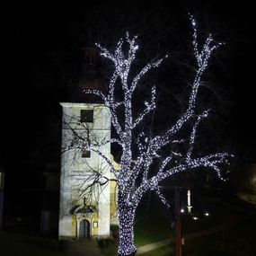 DecoLED LED světelný řetěz 5m, ledově bílá, 60 diod, IP67