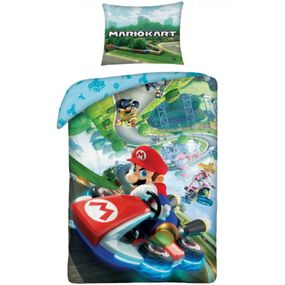 Halantex · Bavlnené posteľné obliečky Super Mario Kart - Nintendo Official licensed product - 100% bavlna - 70 x 90 cm + 140 x 200 cm