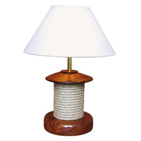 Sea-Club Stolná lampa Pulley s drevom, Obývacia izba / jedáleň, drevo, kov, E14, 60W, K: 47cm