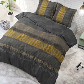 DomTextilu Tmavo sivé posteľné obliečky v modernom dizajne ACHIE ANTHRACITE 180 x 200 cm 12868