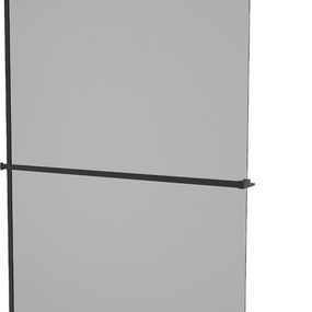 MEXEN/S - KIOTO Sprchová zástena WALK-IN s poličkou a držiakom uterákov 70 x 200 cm, grafit 8 mm, čierna 800-070-121-70-40