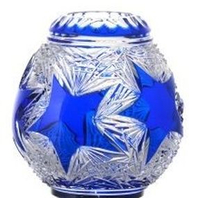 Krištáľová váza Stella, farba modrá, výška 135 mm