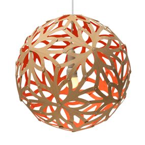 david trubridge Floral lampa Ø40cm bambus-červená, Obývacia izba / jedáleň, bambus, E14, 60W