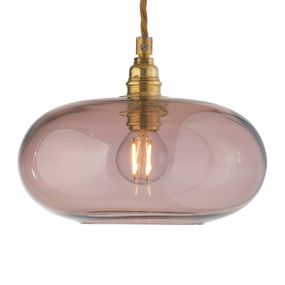 EBB & FLOW Horizon závesná lampa ružová-hnedá Ø 21, Obývacia izba / jedáleň, sklo, kov, E14, 25W, K: 14cm