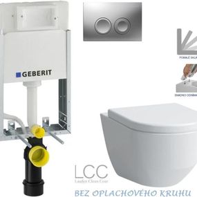 GEBERIT KOMBIFIXBasic vr. matného tlačidla DELTA 25 + WC LAUFEN PRO LCC RIMLESS + SEDADLO 110.100.00.1 21MA LP2