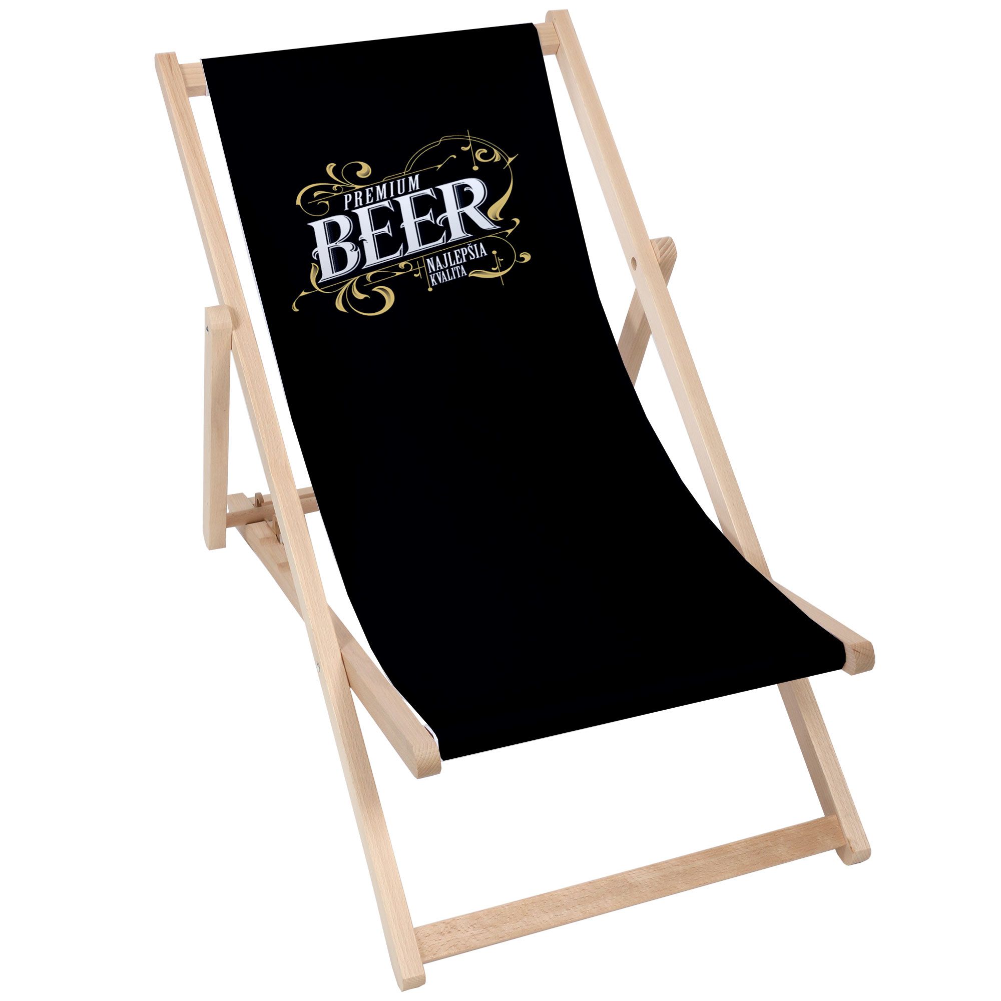Drevené plážové lehátko Premium beer  najlepšia kvalita