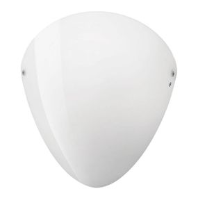 Vistosi Ovalina – nástenné svietidlo E27 lesklé biele, Obývacia izba / jedáleň, sklo, E27, 77W, L: 24 cm, K: 27cm