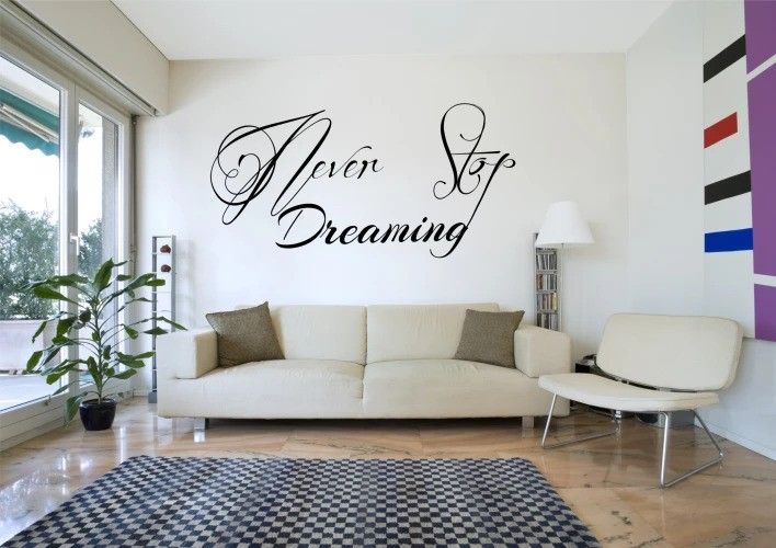 DomTextilu Nálepka na stenu nápis NEVER STOP DREAMING 50 x 100 cm