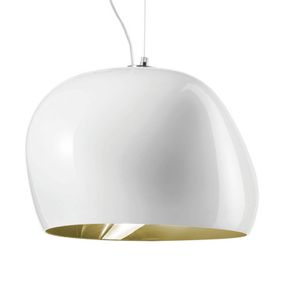 Vistosi Závesná lampa Surface Ø 40 cm E27 biela/zelená, Obývacia izba / jedáleň, sklo, kov, E27, 77W, K: 26cm