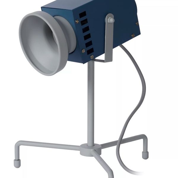 Lucide 05534/03/35 LED detská stolná lampička Beamer 1x3W | 70lm | 3000K - modrá, kov, nastaviteľná, vypínač na kábli