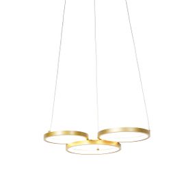 Závesné svietidlo zlaté vrátane LED 3-stupňové stmievateľné 3-svetlo - Rondas