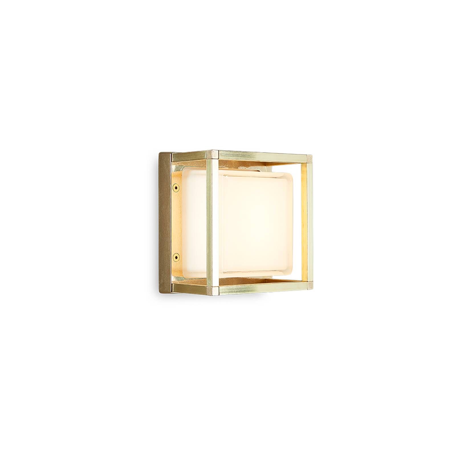Moretti Luce Nástenné LED Ice Cubic 3404 mosadz prírodná, mosadz, sklo, 11W, L: 16.2 cm, K: 16.2cm