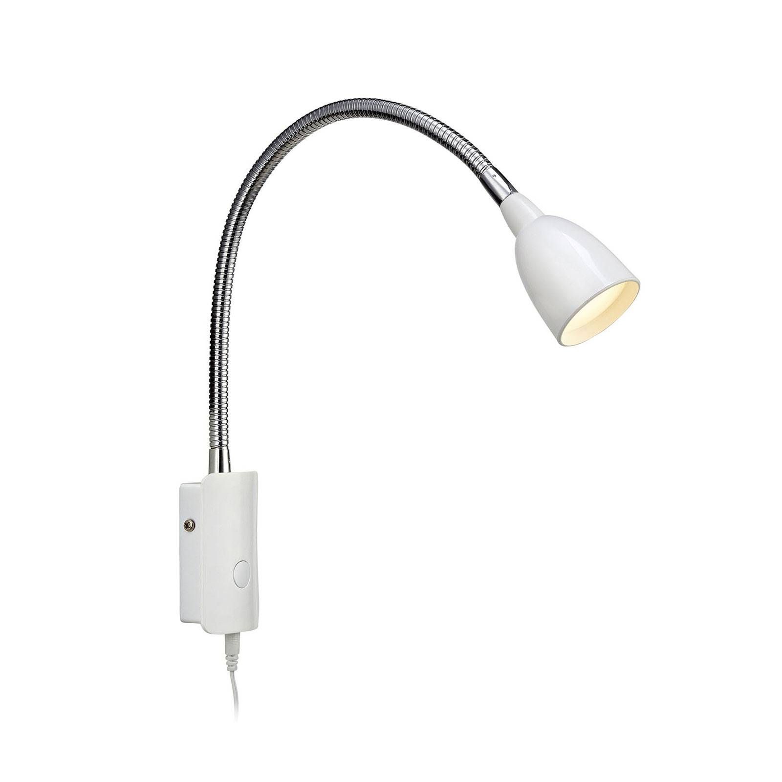 Markslöjd Nástenné LED svietidlo Tulip kábel zástrčka biele, Obývacia izba / jedáleň, kov, 2.5W, L: 5 cm, K: 32cm