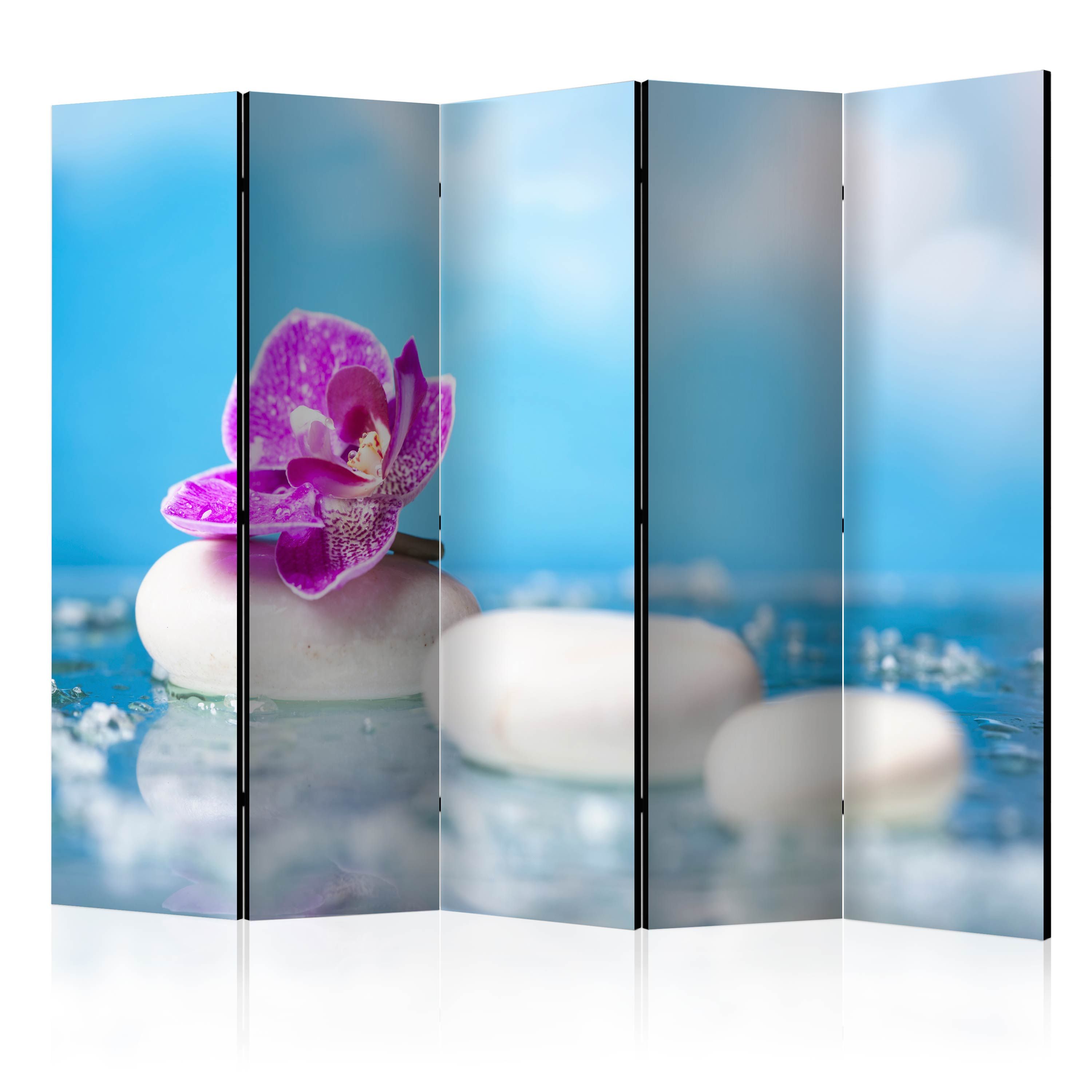 Artgeist Paraván - Pink Orchid and white Zen Stones II [Room Dividers]