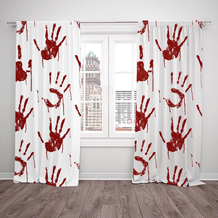 Závesy Bloody hand (Rozmer: 140x250, Materiál závěs: Interlock)