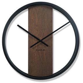 DomTextilu Hnedé drevené nástenné hodiny s priemerom 50cm 67517