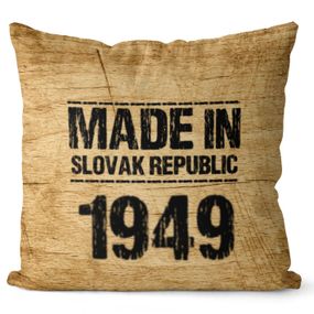 Vankúš Made In + rok (Veľkosť: 55 x 55 cm, rok: 1949)