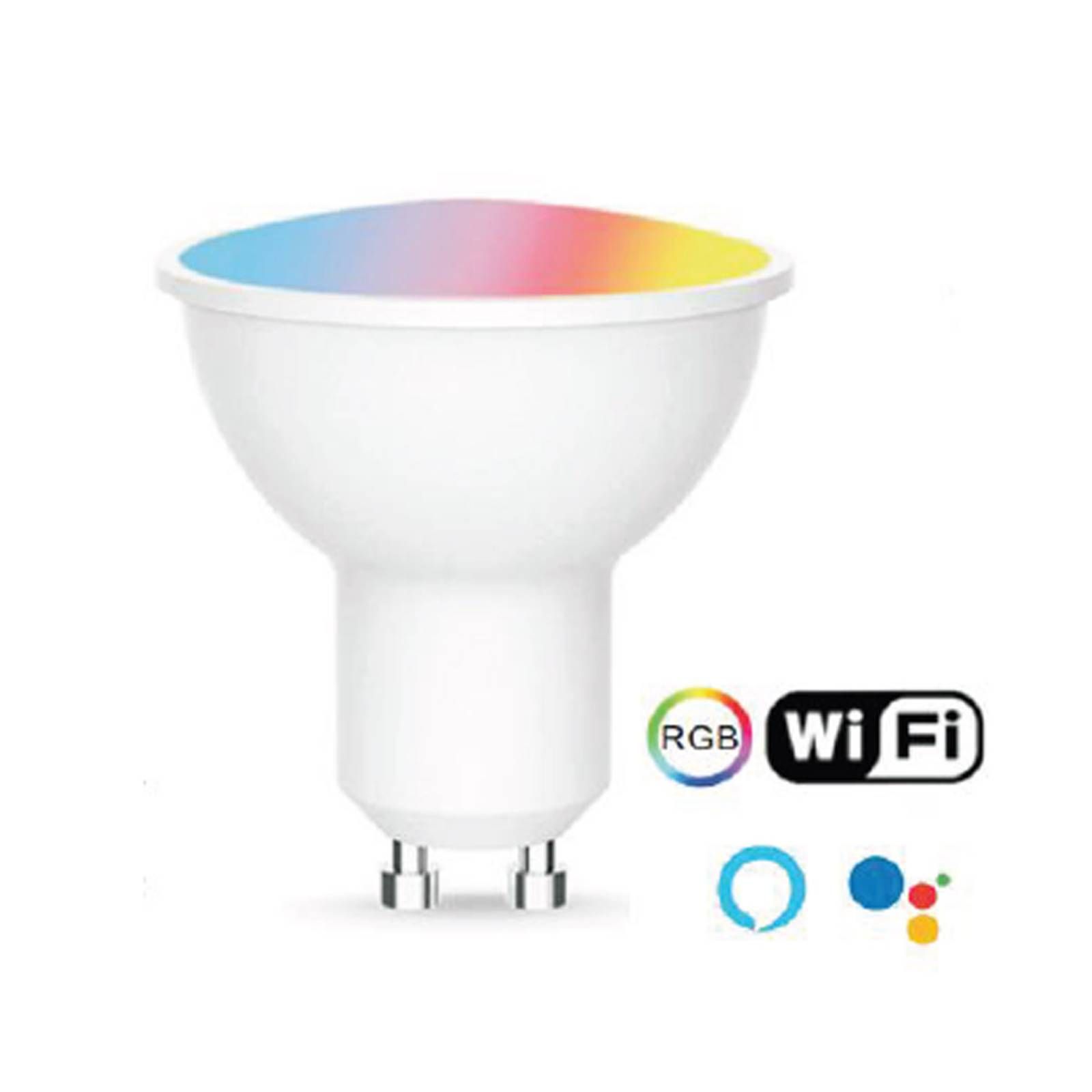 euroLighting LED reflektor GU10 5W RGBW Tuya WiFi 38°, plast, GU10, 5W, Energialuokka: F, P: 6 cm