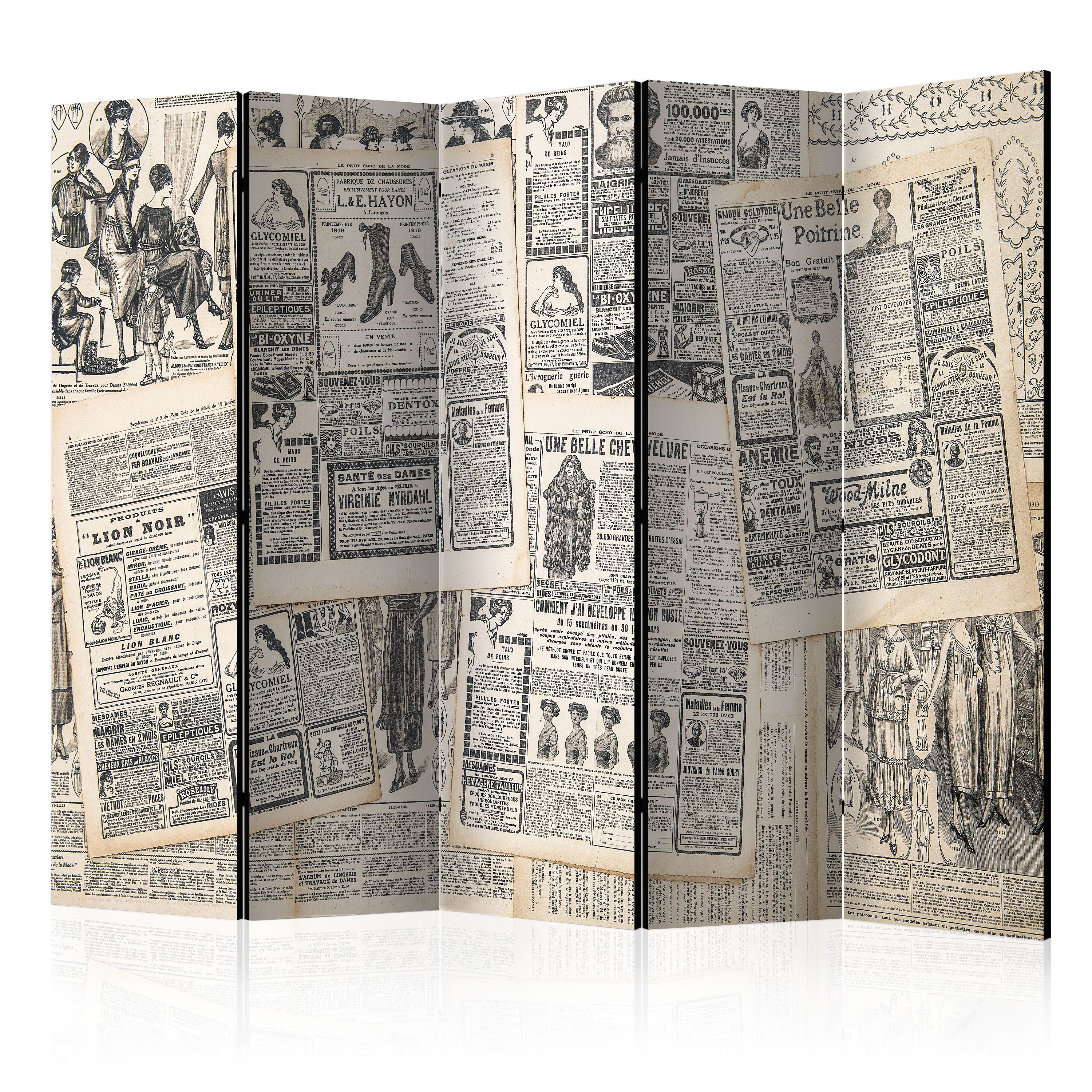 Artgeist Paraván - Vintage Newspapers II [Room Dividers]