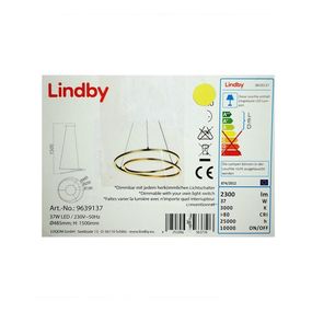 Lindby - LED Stmievateľný luster na lanku DAVIAN LED/37W/230V