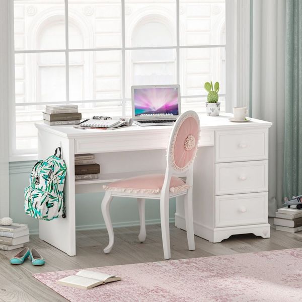 Zásuvkový písací stôl ballerina - biela